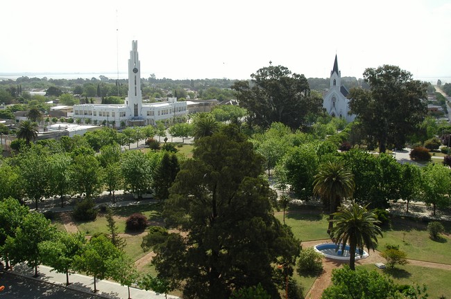 Vista aérea de la Plaza Levalle